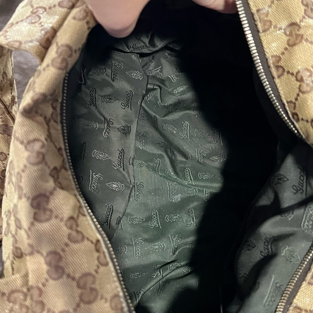 Gucci Hysteria Beige and BrownCrystal Large GG Water-resistant Shoulder Bag - Picture 2 of 16